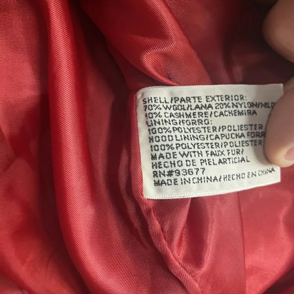 St Johns Bay Red Wool & Cashmere Blend Zip coat Jacket M - Picture 6 of 9